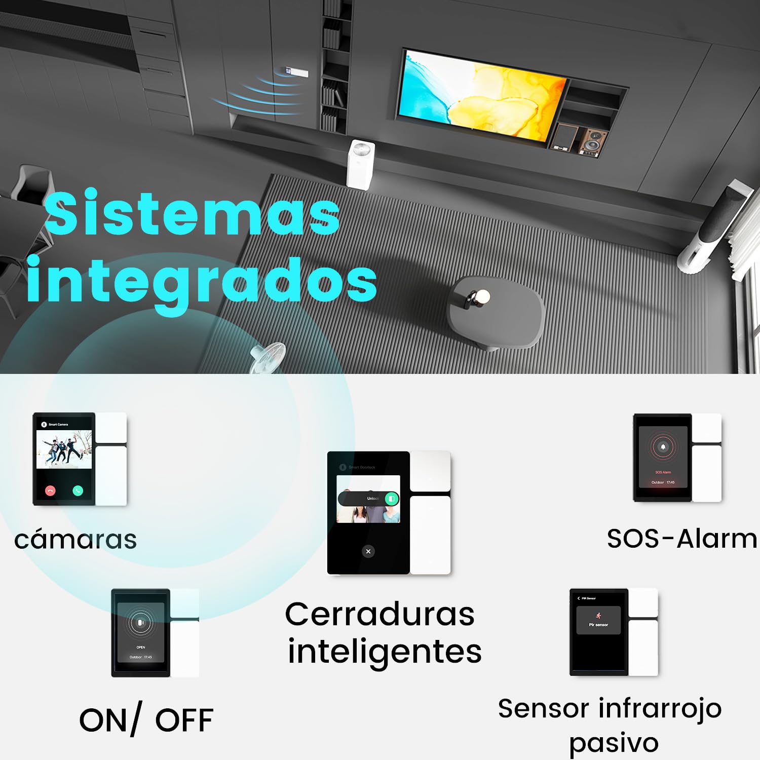 TONGOU Smart Home Panel Control 3.5 pulgadas, Conexión WLAN,BLE Mesh Hub,IR,Smart Life/Tuya App,tres botones físicos,tres canales de relé