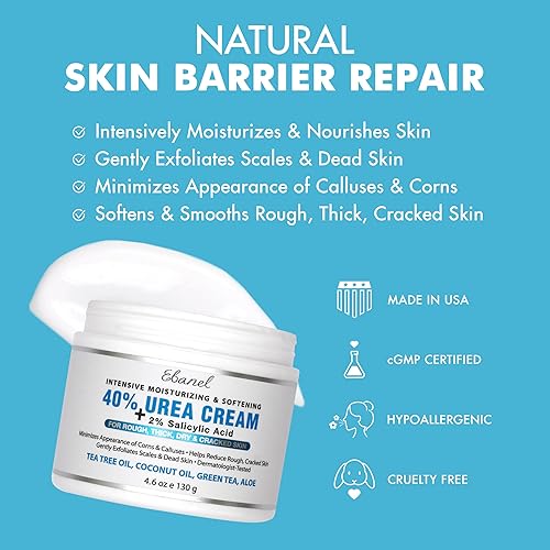 Miniatura 3 de Crema de urea 40 más ácido salicílico de 46 onzas crema de manos removedor de callos para pies agrietados secos manos talones codos uñas rodillas