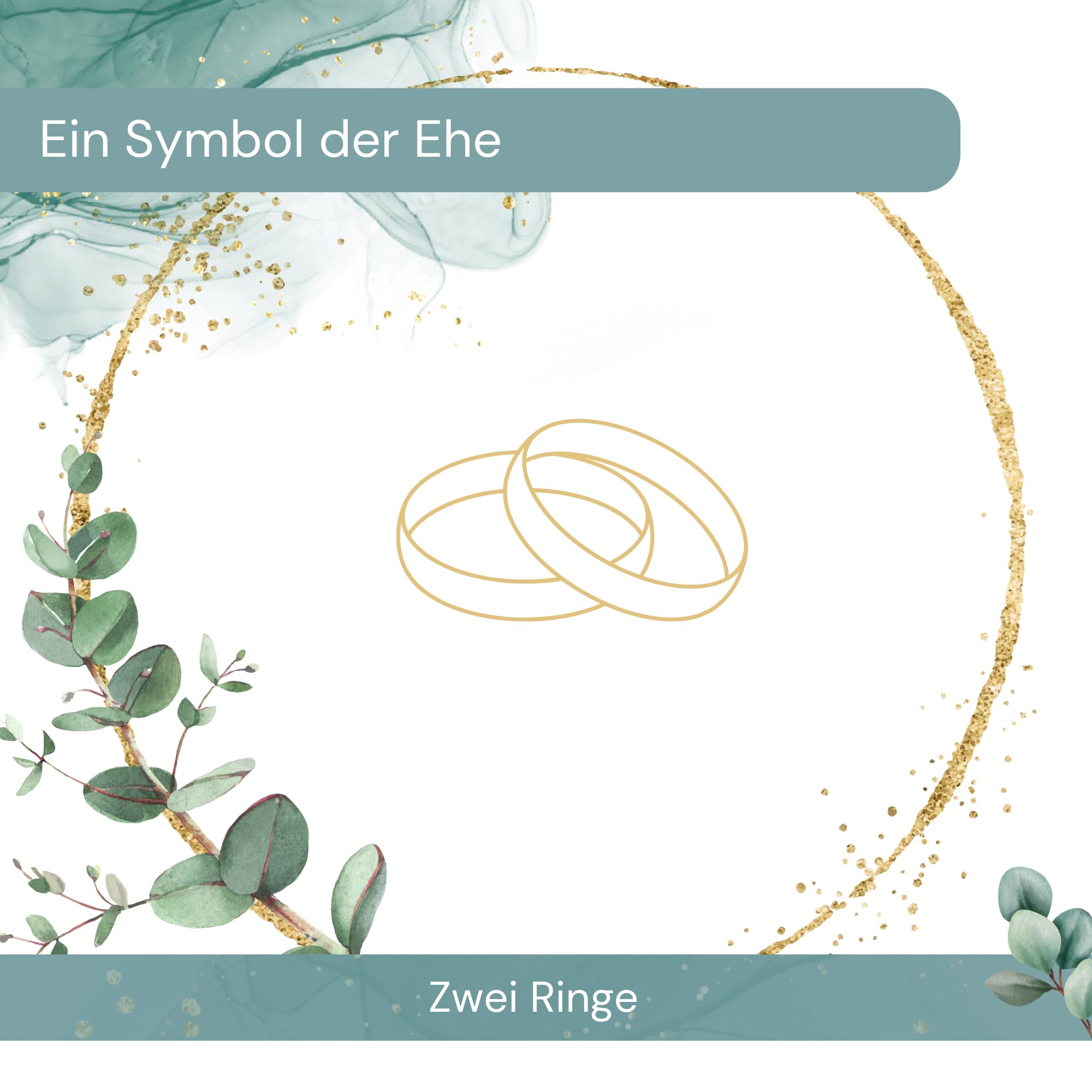 Personalisierte Leinwand Fingerabdruck Eukalyptus Design inkl. Stempelkissen Stift Hochzeit