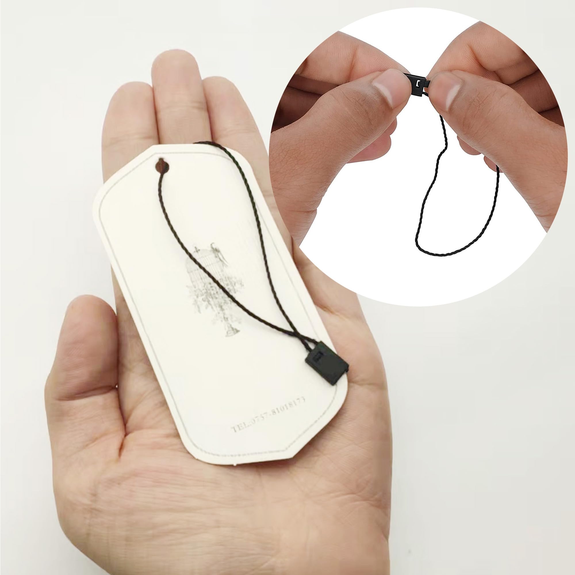 Hezhou 1000 Stück Kleidung Anhänger Schnur Kleidung Tag Seil (Schwarz 17cm)