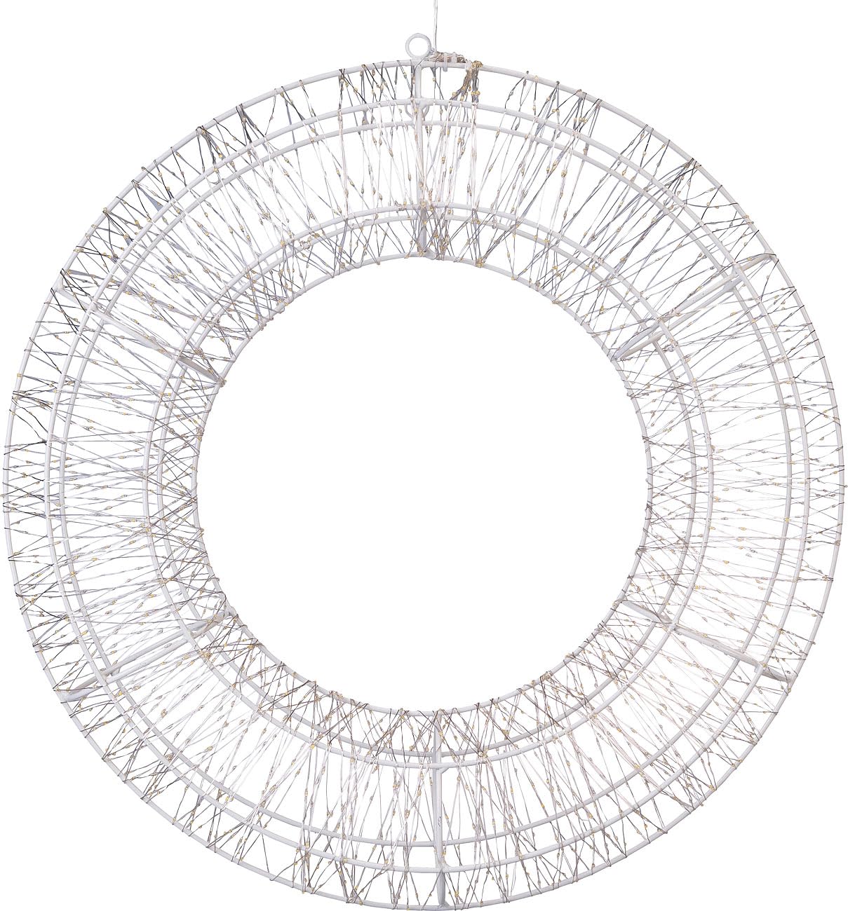 Lunartec Fensterbeleuchtung: 3D-LED-Lichterkranz, Firework-Effekt, 1.800 LEDs, warmweiß, IP44, 58cm (Deko-Kränze, Dekos Wohnzimmer)