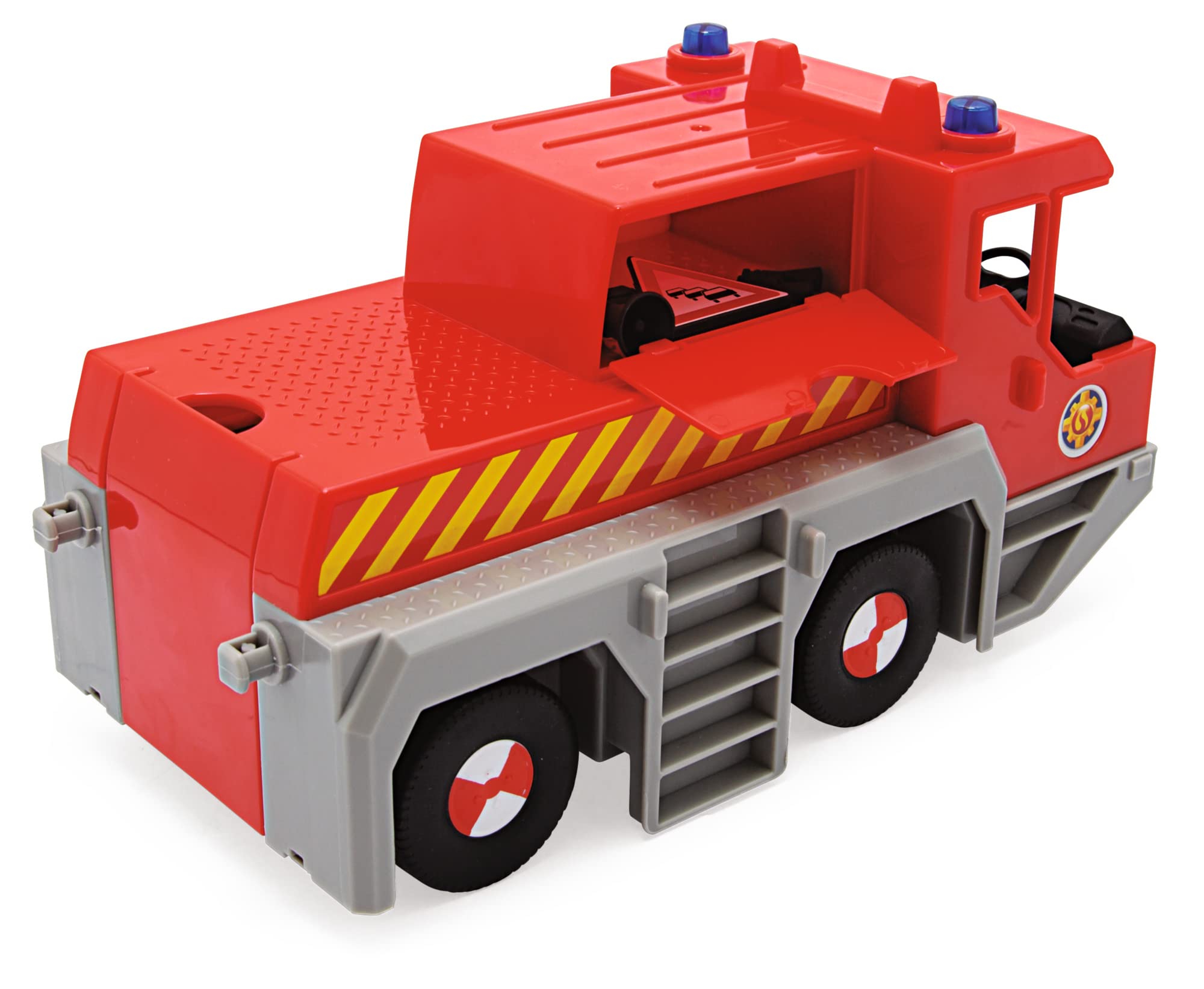 Simba 109252517 - Feuerwehrmann Sam Spielzeug-Kran (50 cm) - 2-in-1 Rettungs-Fahrzeug (Auto & Kran) für Kinder ab 3 Jahren, mit Seilwinde, Figur, Licht & Sound (inkl. Batterien)