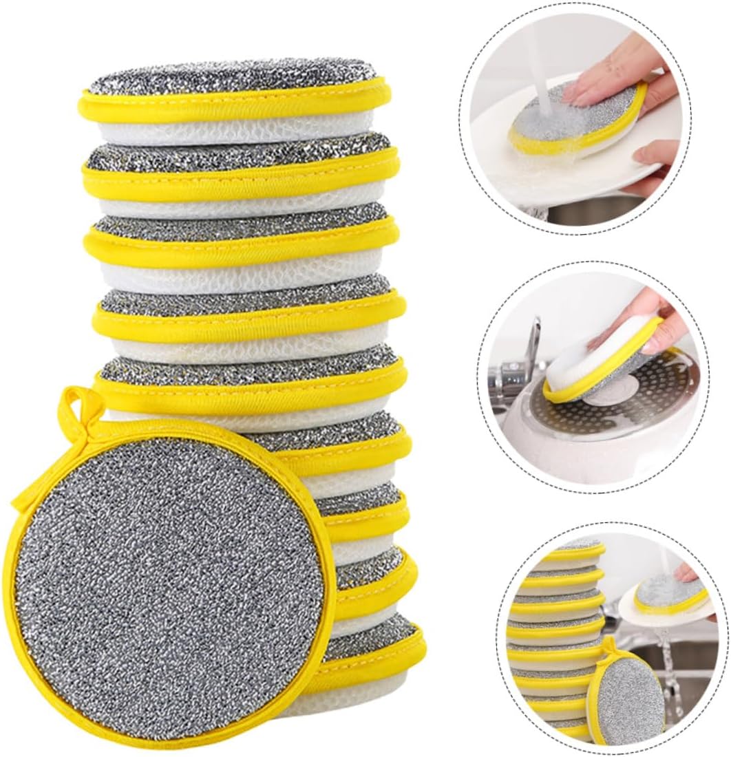 VALICLUD 20pcs Double-Sided Dishwashing Sponge Set Thick Non-Oil Kitchen Cleaning Sponges Sturdy Scrubbers for Dishes Pots and Household Use