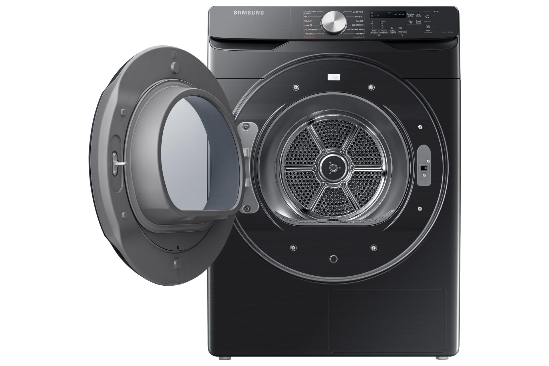 Samsung Sèche-linge grande capacité DV16T8520BV/ET, 16 kg, Hybrid Heatpump Classe A+++, Wifi, Hublot réversible, Charge avant, 69 l x 98 h x 84p cm