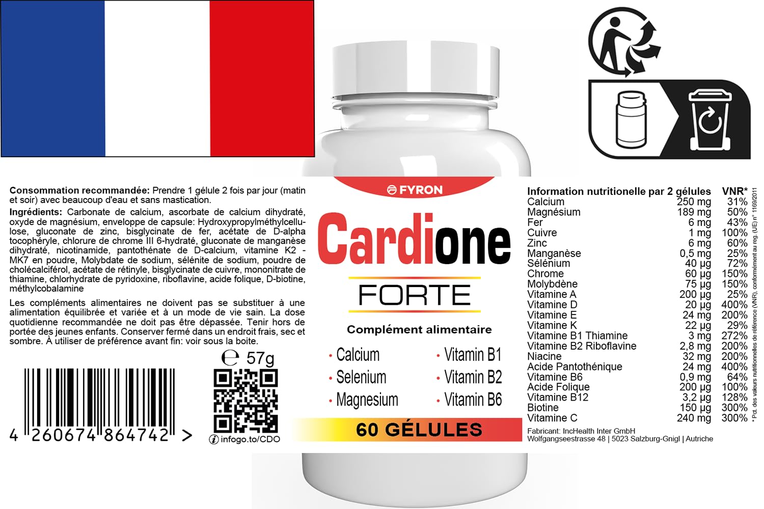 Cardione Forte - 300 Kapseln (5x 60 Kapseln), 5er Pack