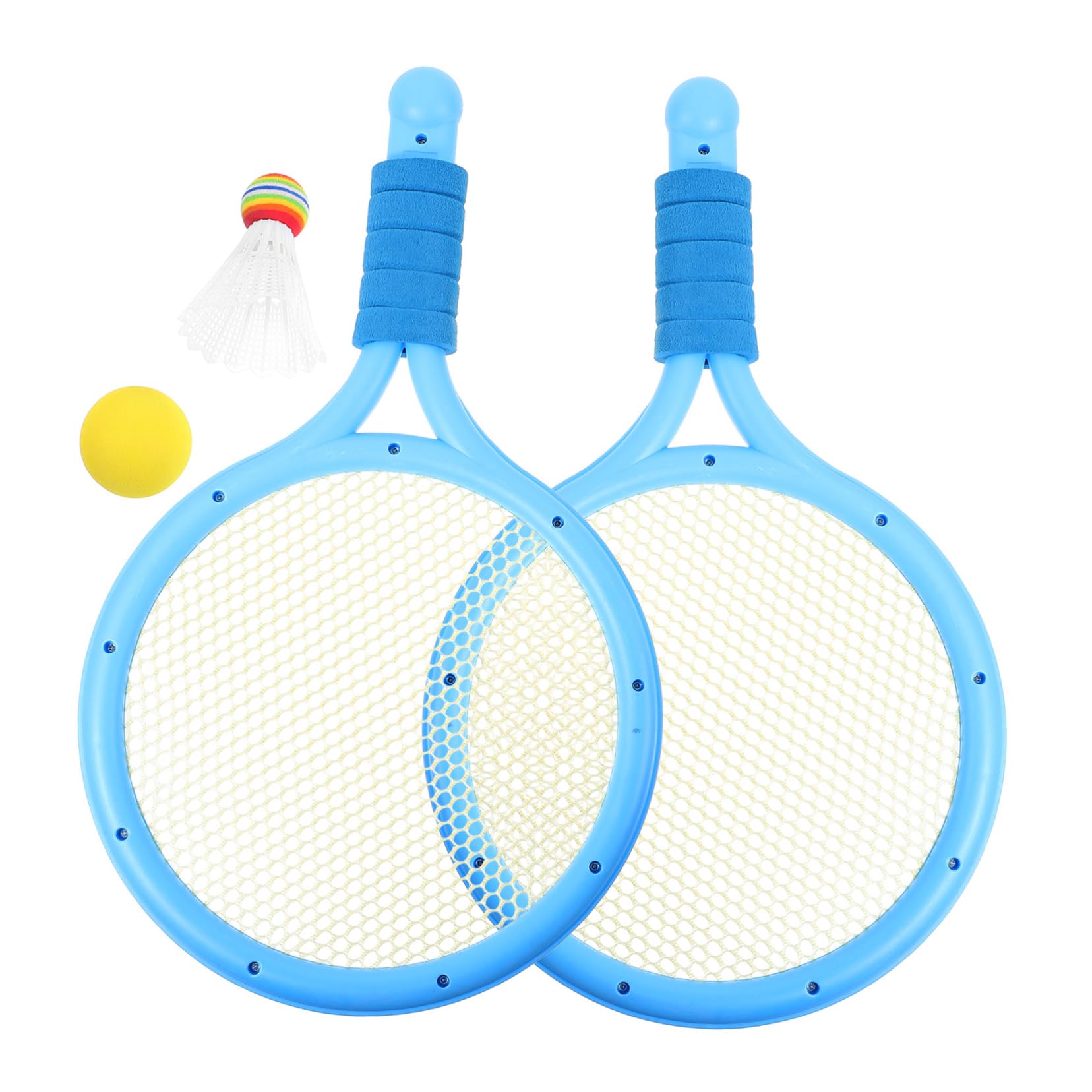 BRIGHTFUFU Set of Badminton Tennis Rackets Boys and Girls-Size for School Outdoor Activities Family Fun Random