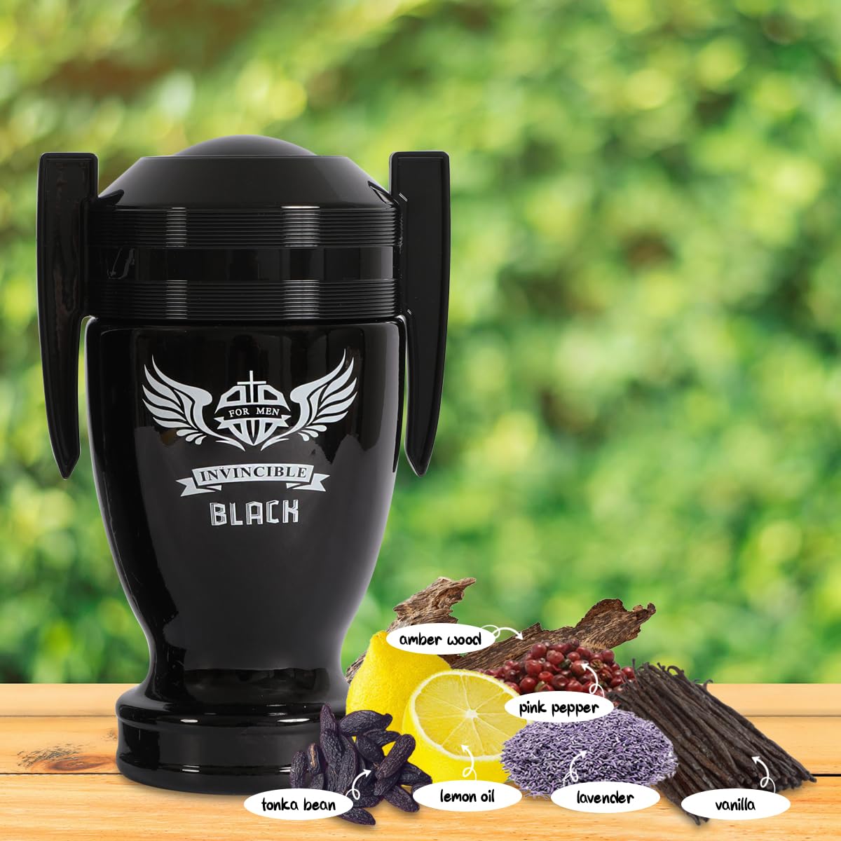 Invincible Black Spray Cologne - Eau De Parfum for Men - 3.4 fl.oz