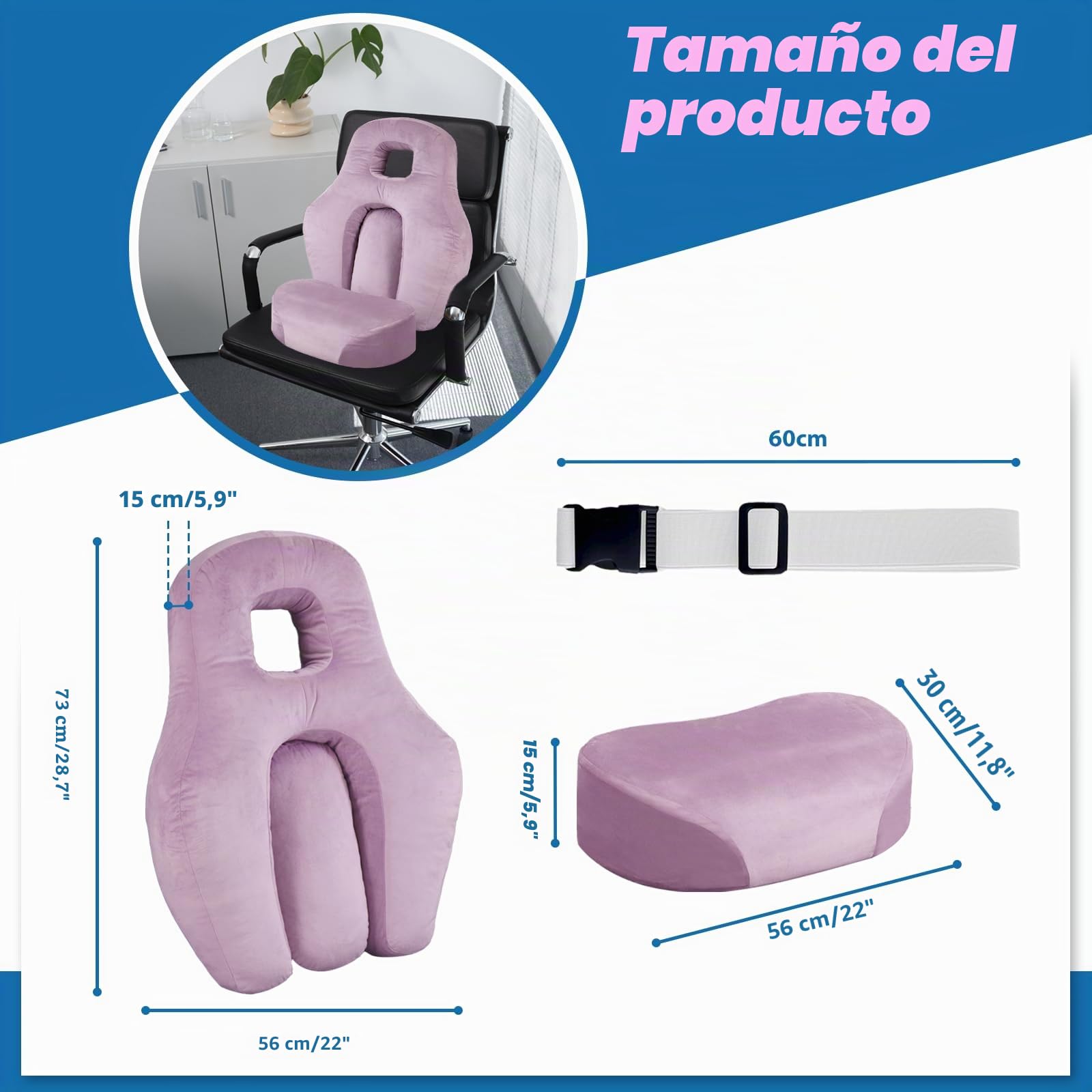 Juego de almohadas ortopédicas BBL – Almohada de recuperación postoperatoria para dormir, sentarse y aliviar el dolor de espalda boca abajo