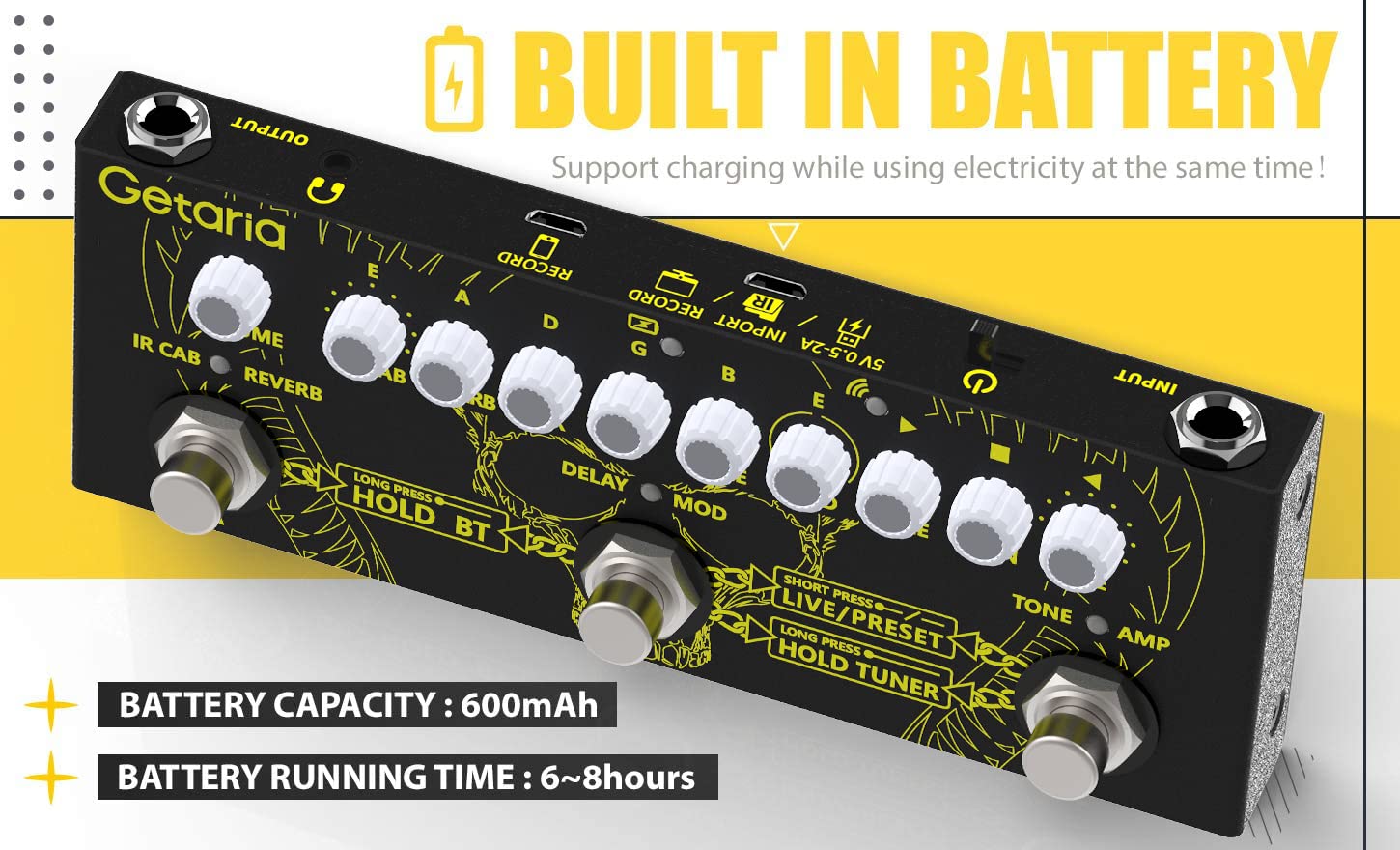 Getaria Multi Effects Pedal Guitar Pedals Multi Effects combined Delay