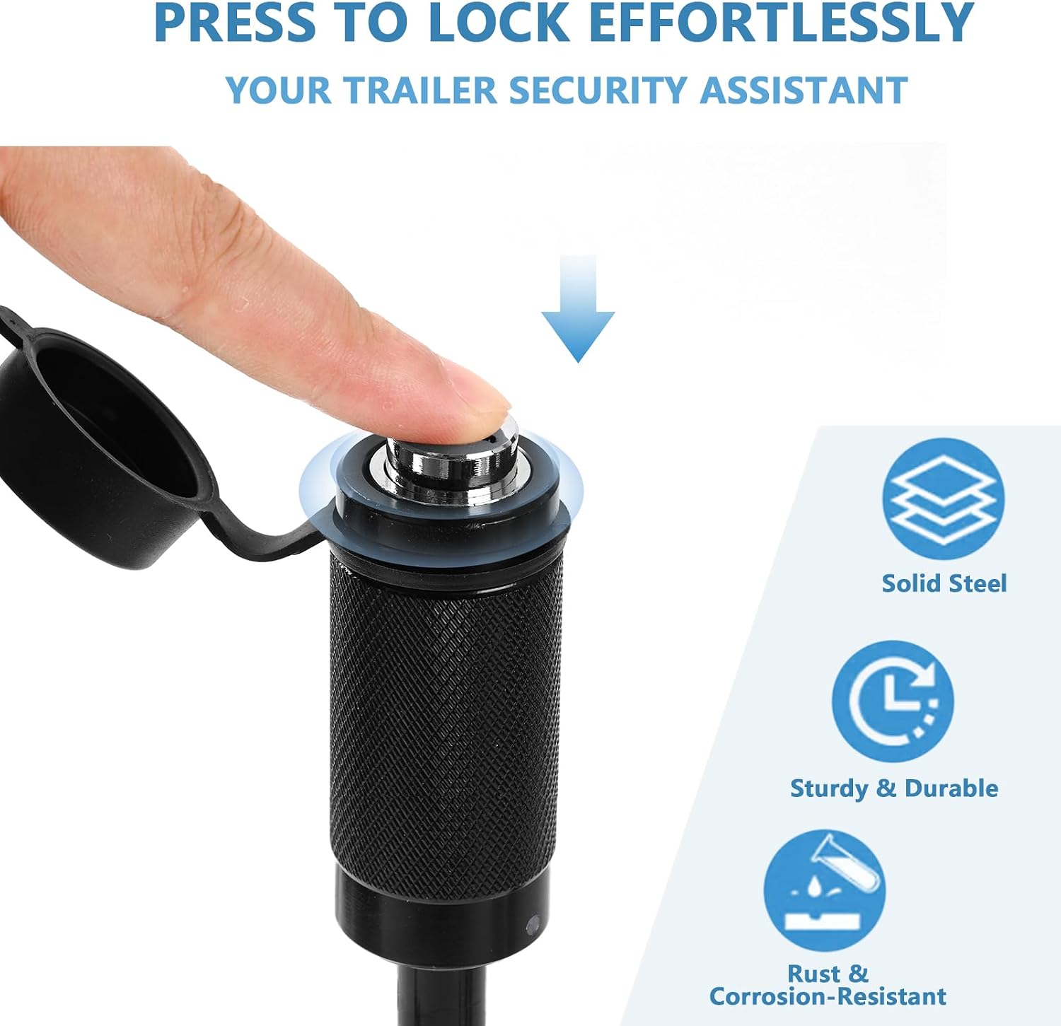AUTOXBERT Trailer Hitch Coupler Lock Pin 1/4" Small Trailer Security Towing Tow Bar Heavy Duty Anti-Theft 2-1/2 Inch Wide RV Hitch Lock Parts Connector