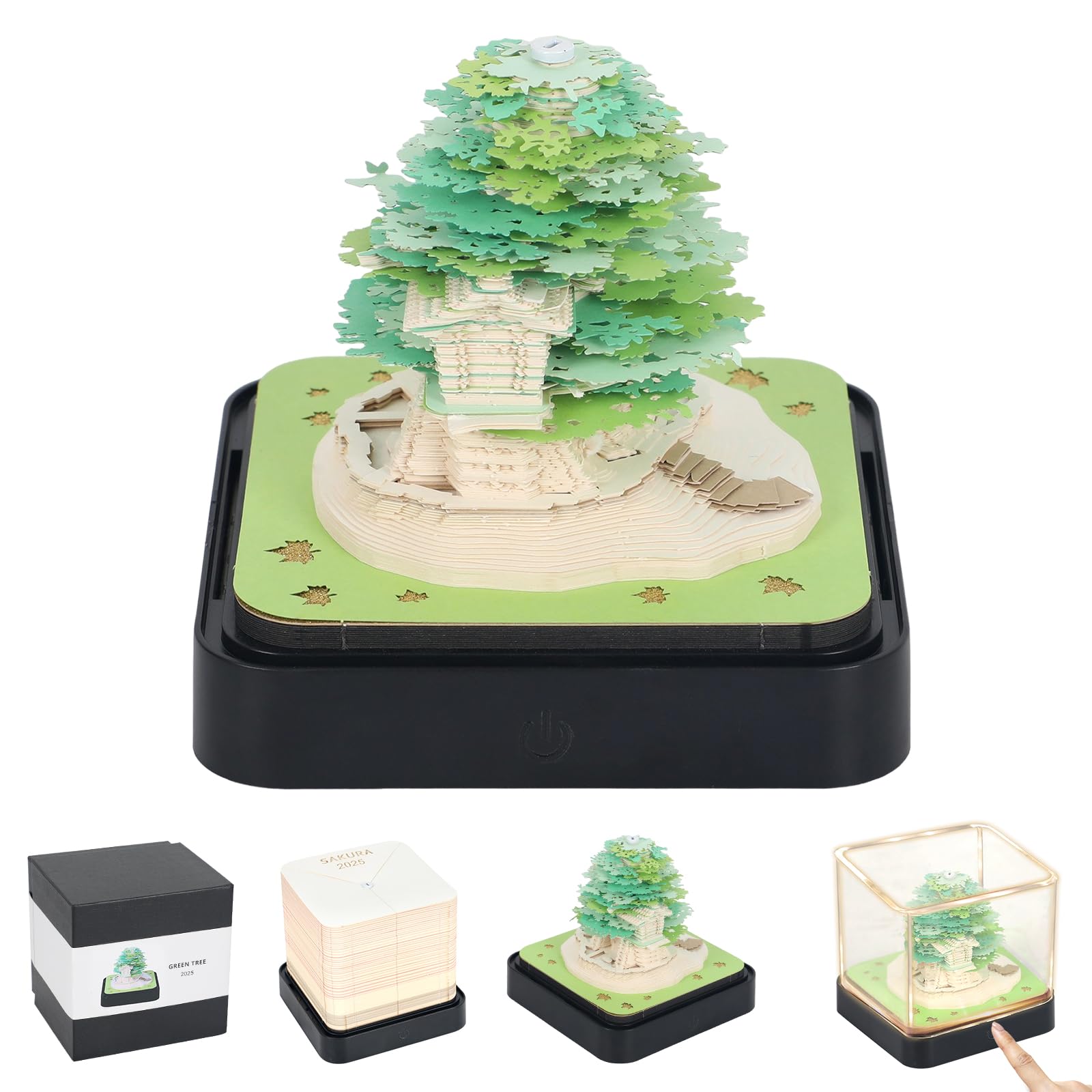 Bloc-notes créatif calendrier 3D avec boîte d'affichage, idée cadeau originale