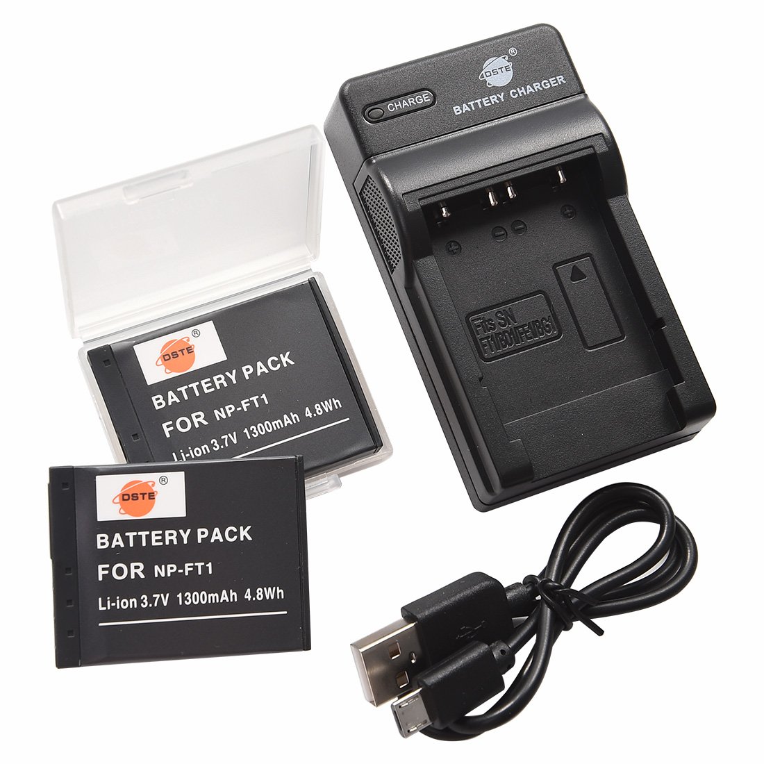 DSTE NP-FT1 Li-ion Battery (2-Pack) and Micro USB Charger Suit for Sony DSC-M1 DSC-M2 DSC-T1 DSC-T10 DSC-L1 DSC-T3 DSC-T11 DSC-T33 DSC-T9