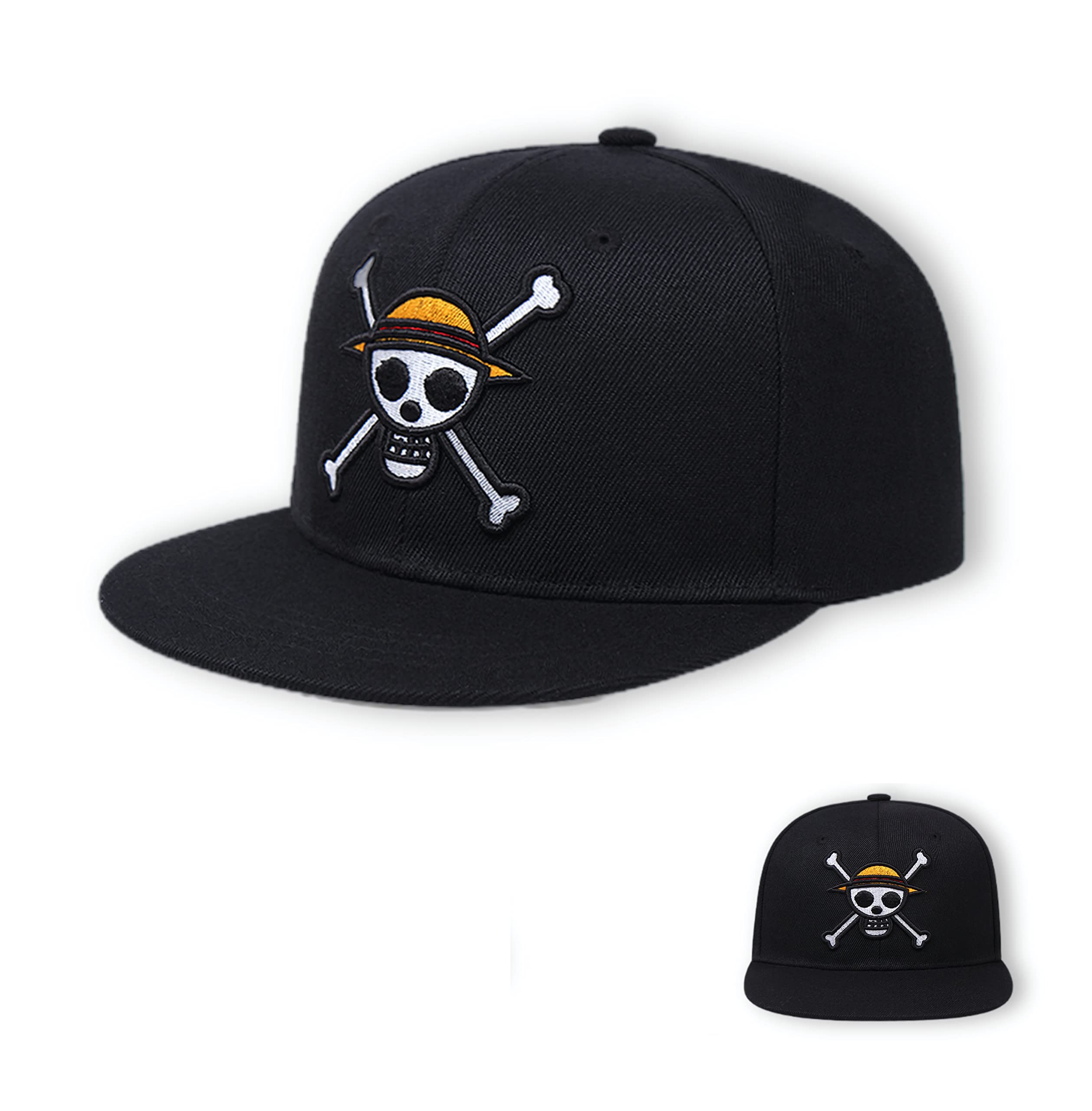 Anime Hat Embroidered Snapback Cap Hat Flat Bill Adjustable Baseball Cap for Men