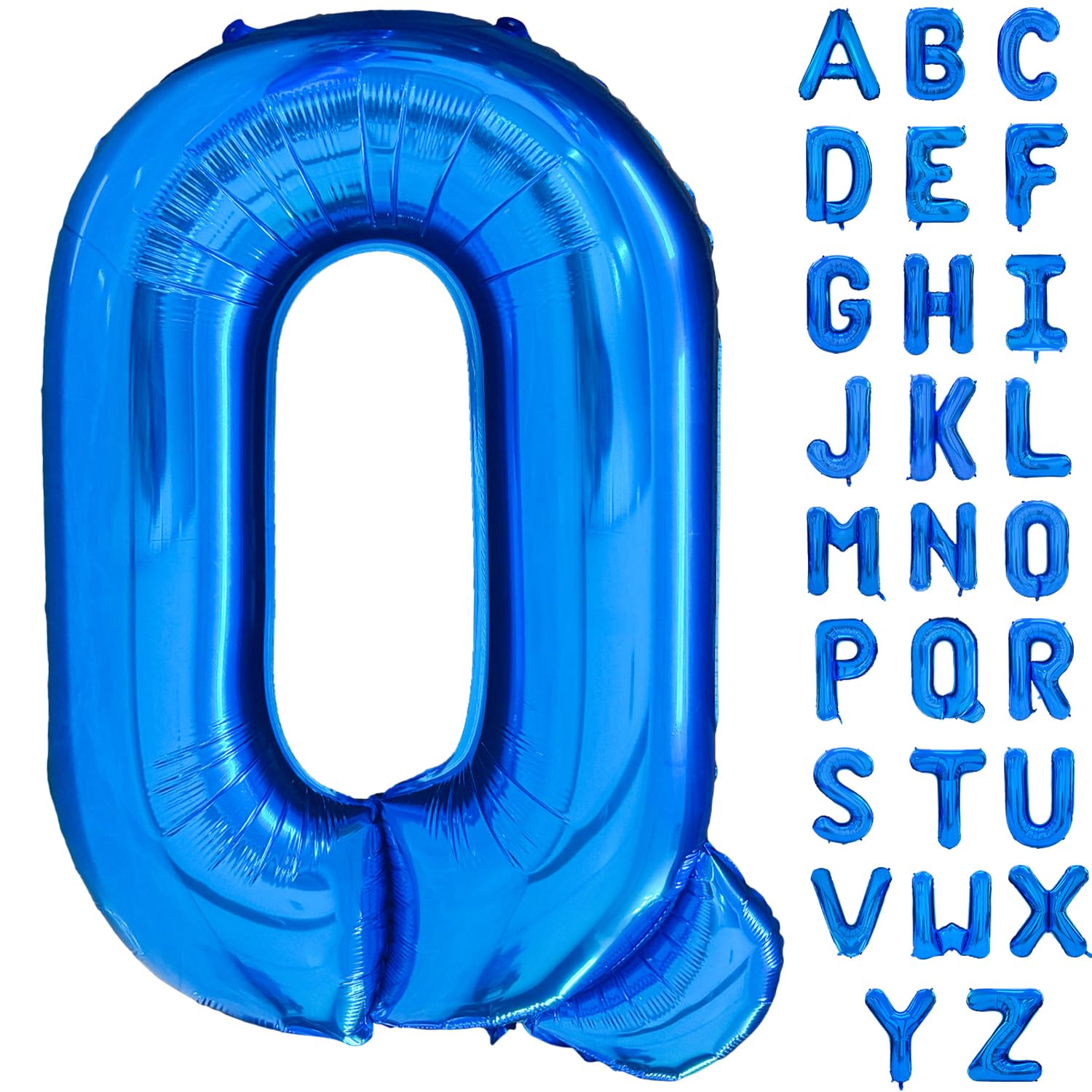 Blue Alphabet Balloon Large Mylar Foil Helium Letter Balloons 40 Inch Blue Balloons Alphabet Letters for Birthday Bridal Shower Anniversary Decorations (Letter Q) โ image 1