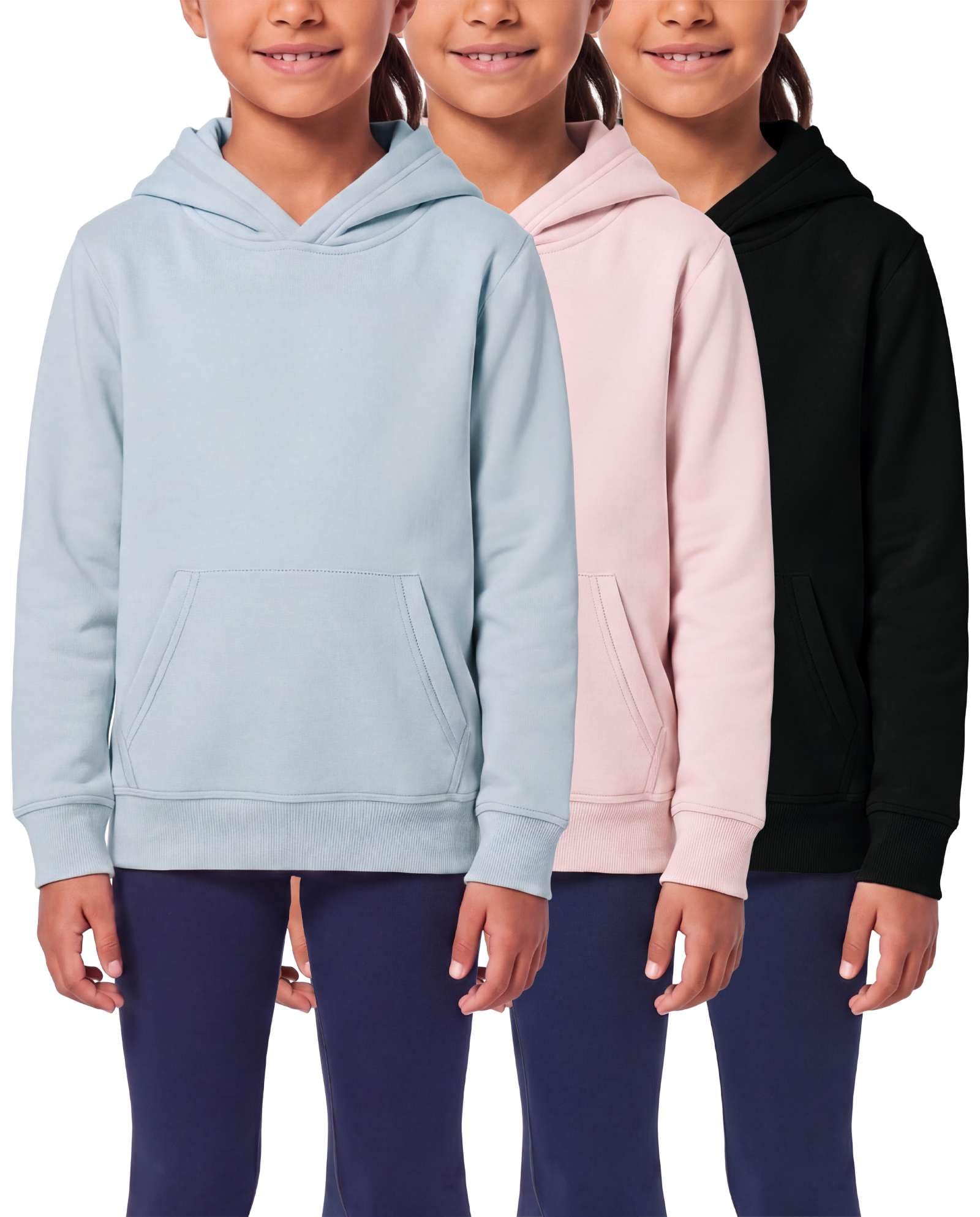 3 Pack Girls' Fleece Pullover Hoodies Sweatshirts Sweaters Kids Teens Tops