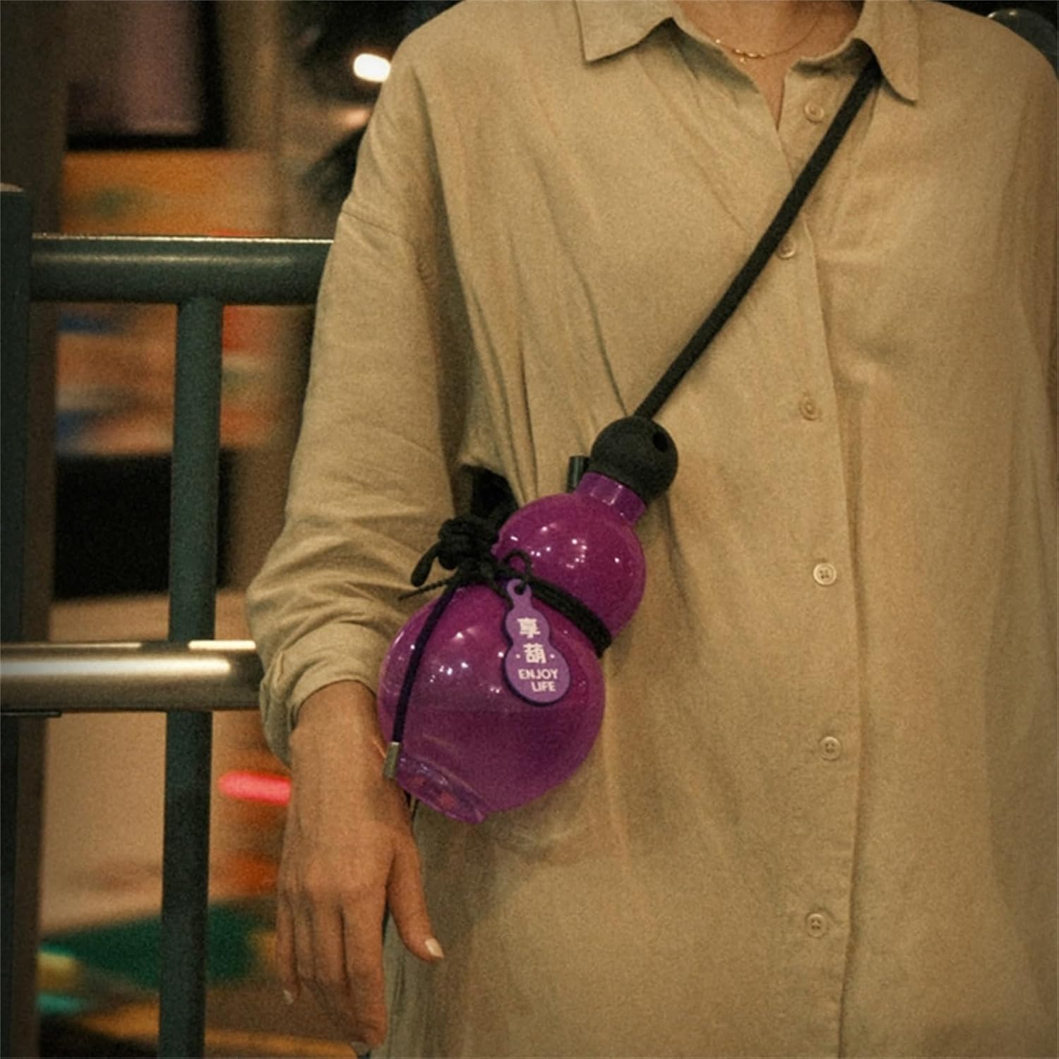 Gourd Wasserflasche, tragbare Wasserflasche, Kürbisflasche, einzigartige Reise-Wasserflasche für Fitnessstudio, chinesisches Retro-inspiriert, große Kapazität, einzigartige Geschenke für Gamer