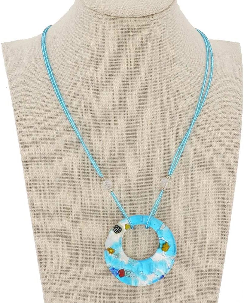 Glass Of Venice Murano Glass Lava Pecklace - Aqua