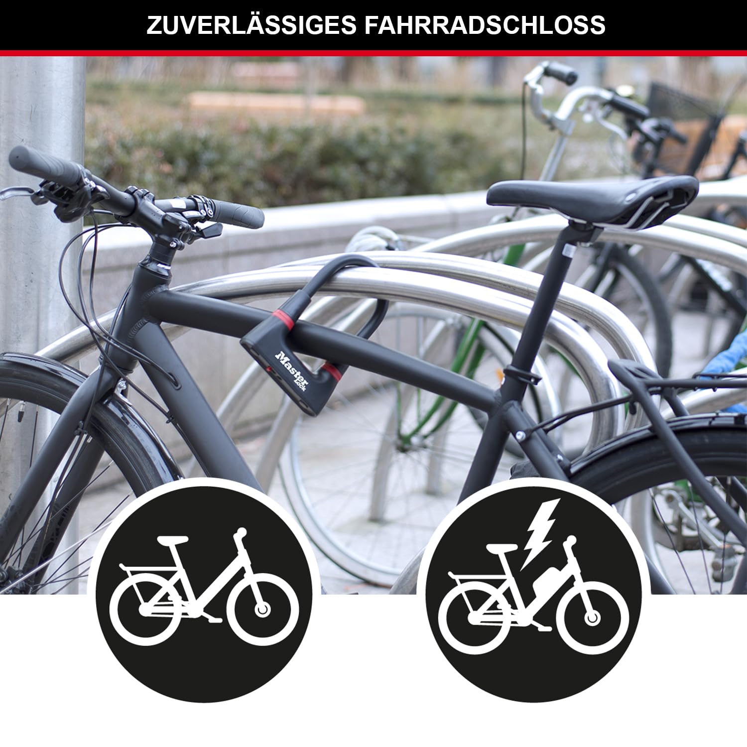 MASTER LOCK Bügelschloss [Schlüsselschloss] [Zertifiziertes Fahrrad Schloss] 8278EURDPRO