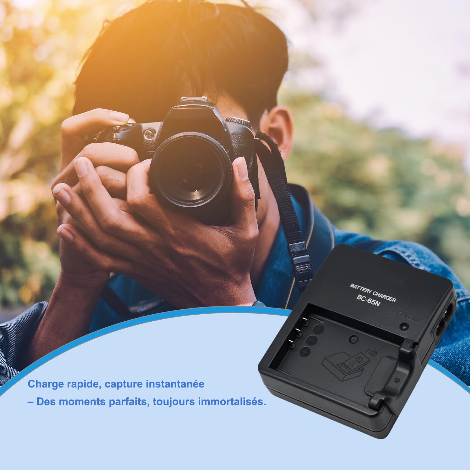BC-65N NP-95 Chargeur de Batterie Compatible avec Fujifilm FinePix F30 FinePix F31FD FinePix Real 3D W1 FinePix X30 FinePix X70 FinePix X100 FinePix X100S FinePix X100LE FinePix X100T Appareil Photo