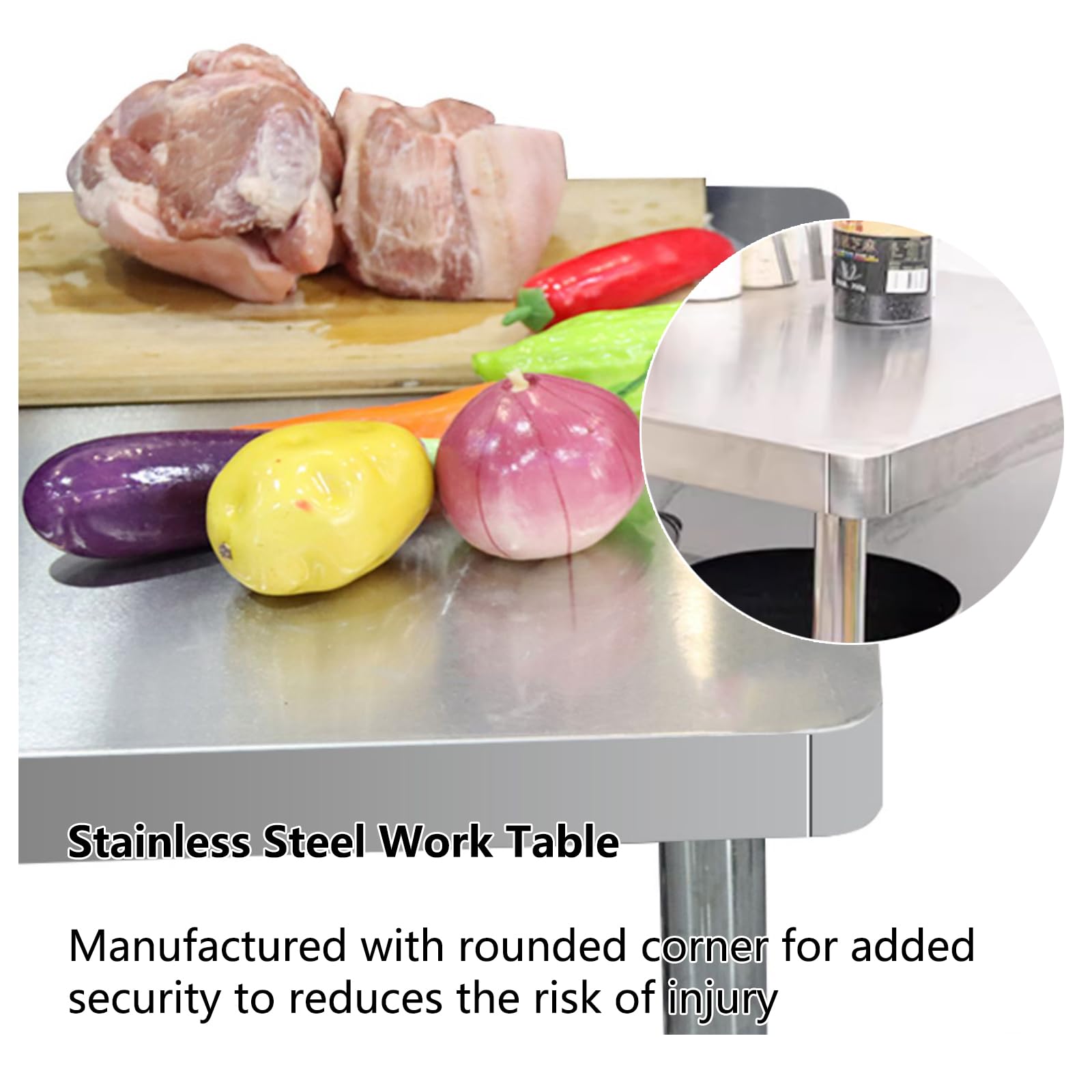 Tables Hautes De Cuisine Avec étagères De Rangement à 3 Niveaux, Table