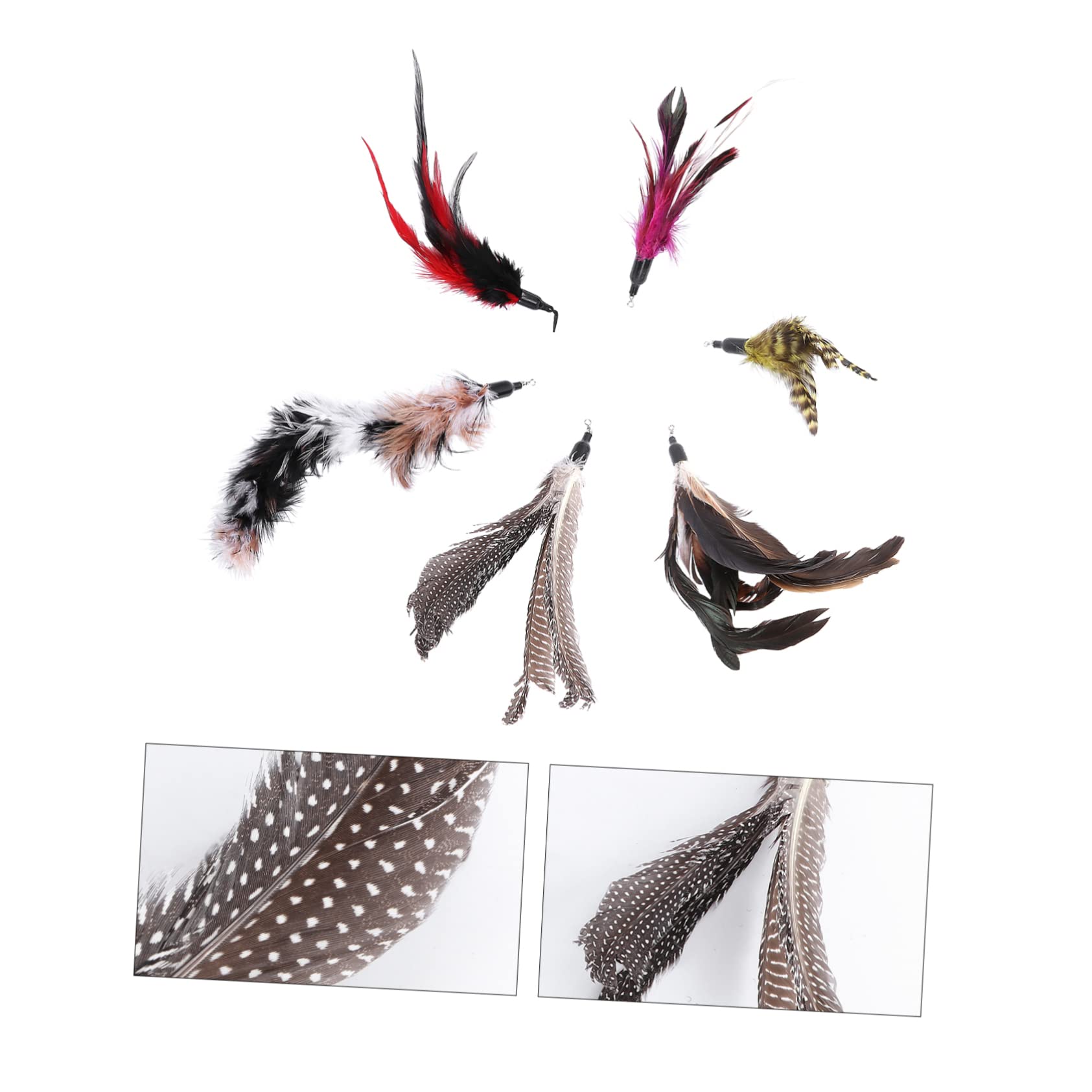 18pezzi Ricariche Per Giocattoli Interattivi Per Gatti Teste Di Ricambio Per Canna Da Pesca Con Piume e Materiali Sicuri Per Ore Di Gioco Spensierato