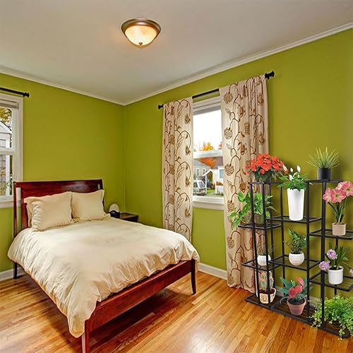 Miniatura 6 de Soporte grande de metal para plantas de 4 niveles y 11 macetas para interiores y exteriores, estante para macetas, color gris carbón