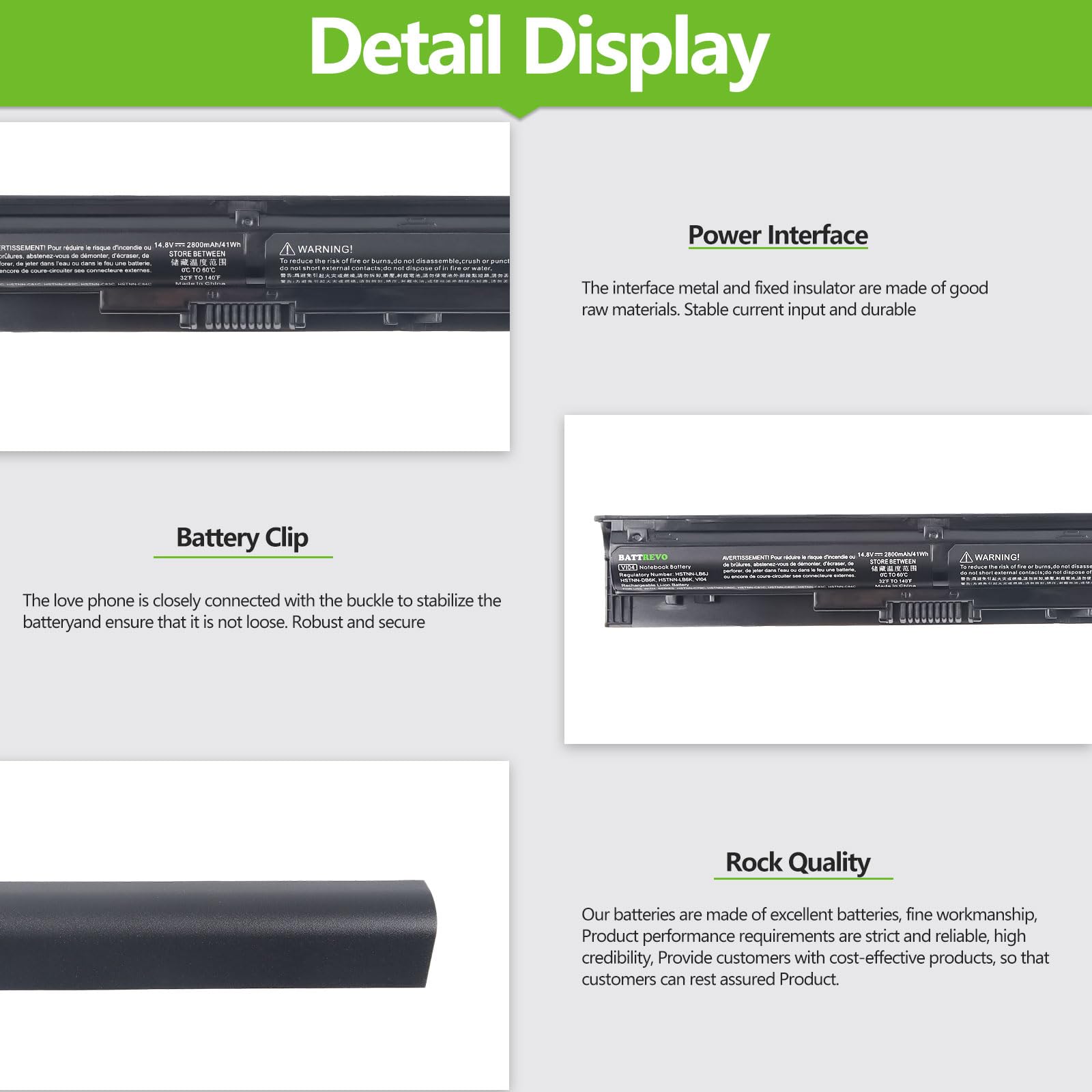 Batteria VI04 Per HP ProBook 440/450 G2 – 14.8V 44Wh, Compatibile 756743-001 E Simili