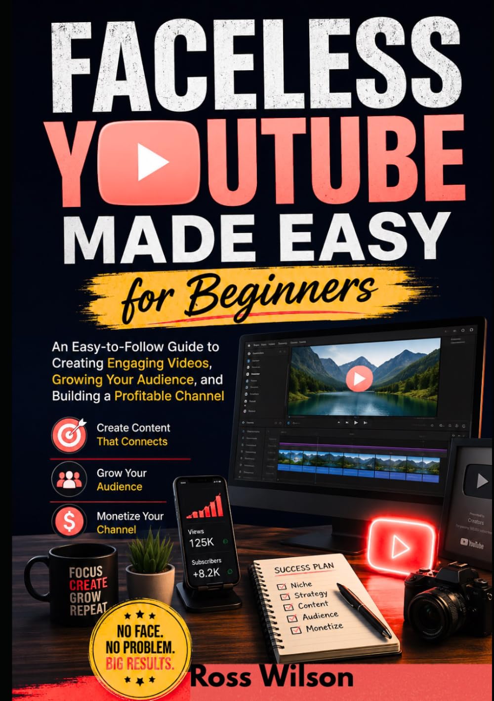 Faceless YouTube Made Easy for Beginners: An Easy-to-Follow Guide to Creating Engaging Videos, Growing Your Audience, and Building a Profitable Channel