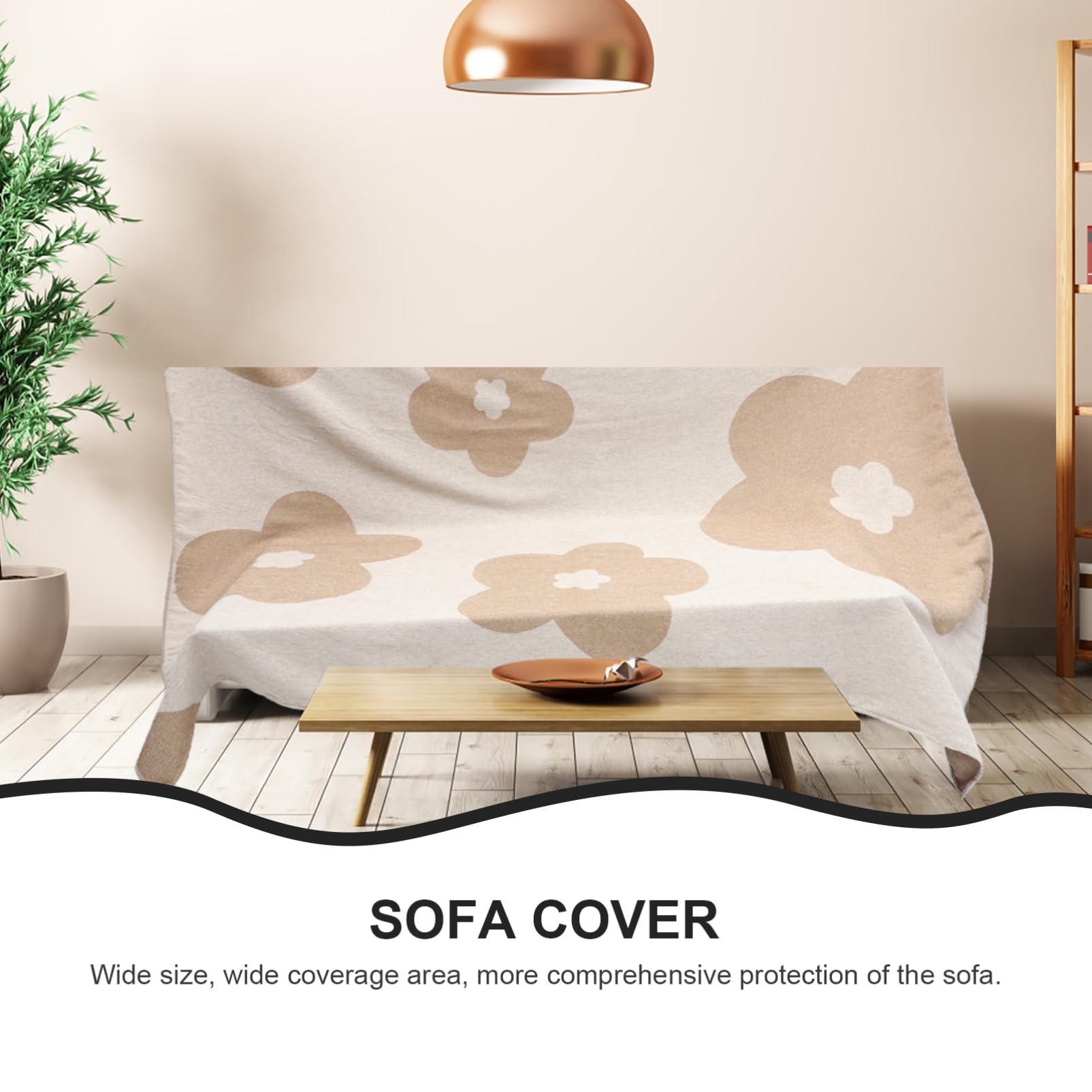 ibasenice Couverture de Canapé Beige en Fil Chenille, Légère et Résistante