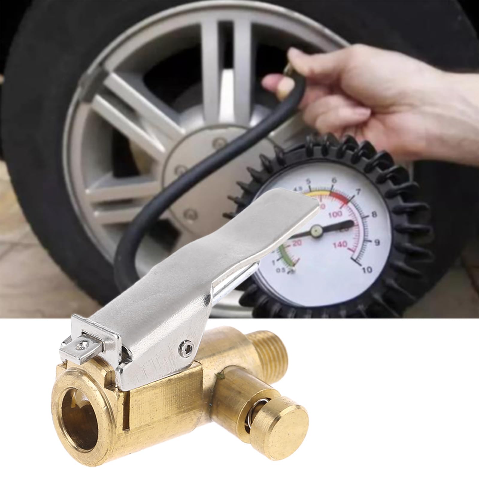 Tire Chuck With Clip Adapter Air Chuck Tire Inflator Compressor Accessories For Vehicle Auto 34mm Length