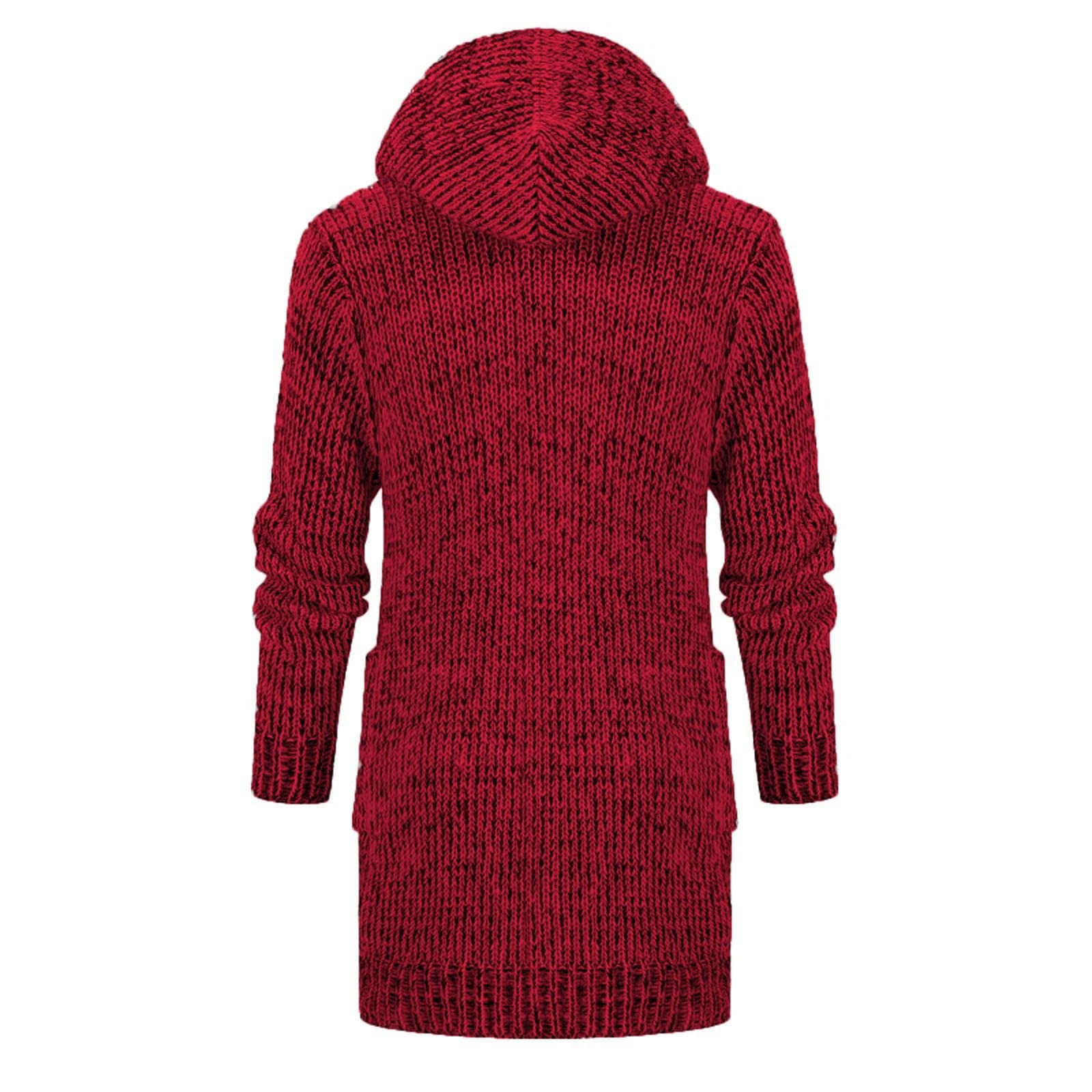Cardigan à capuche mi-long pour homme