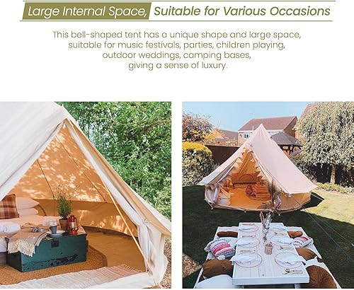 Miniatura 10 de MC Tienda de campaña de lona con gato de estufa con cremallera extraíble para Glamping, camión, auto, camping