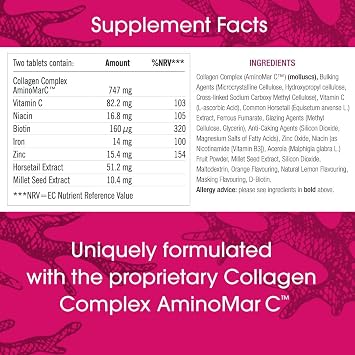 Viviscal Hair Growth Supplement for Women, 60 Tablets, with Biotin, Zinc & Marine Protein Complex AminoMar C, Supports Healthy Hair Growth, 1 month supply