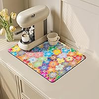Vista 20 de Tapete de secado de platos de café, accesorios de decoración de máquina de cafetería, alfombrilla de cafetera para encimeras, almohadilla
