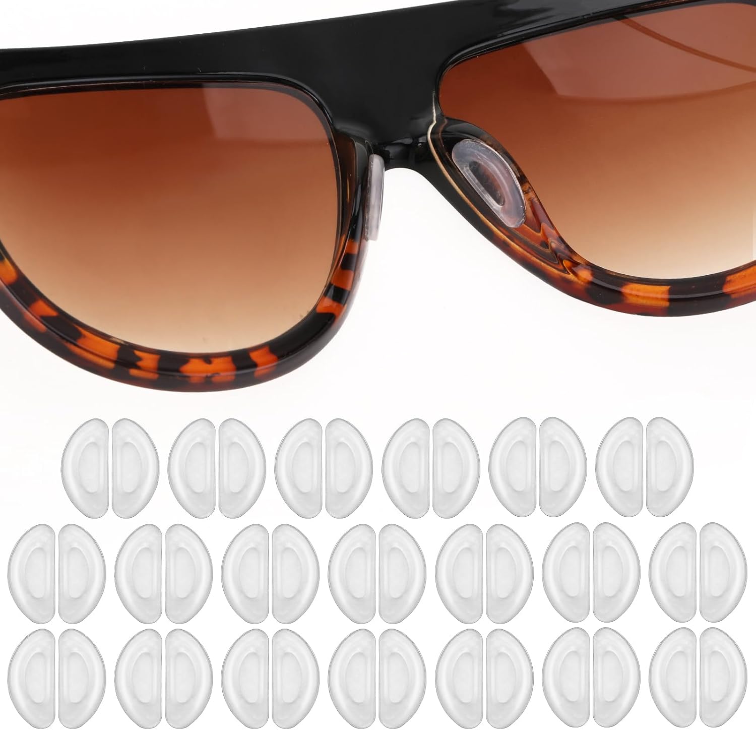 WLLHYF 20 Pairs Eyeglass Nose Pads Silicone Nose Pads Soft AntiSlip