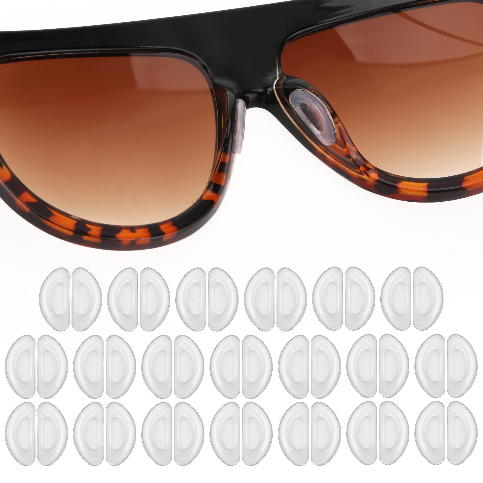 20 Pairs Eyeglass Nose Pads Silicone Nose Pads Soft Anti-Slip Nosepads Eyewear Protective Covers Nose Bridge Pads Eyeglass Repair Kit for Eyeglass Glasses Sunglasses