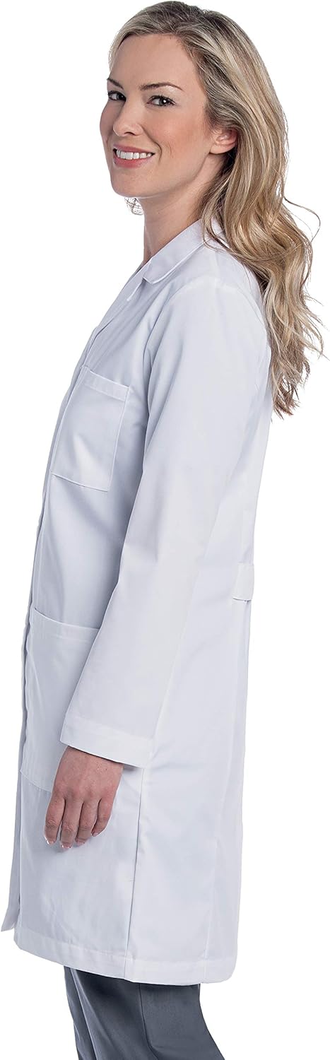 Landau Women's Professional 38" 3 Pocket Stretch White Lab Coat Uniform, 16 : Clothing, Shoes & Jewelry