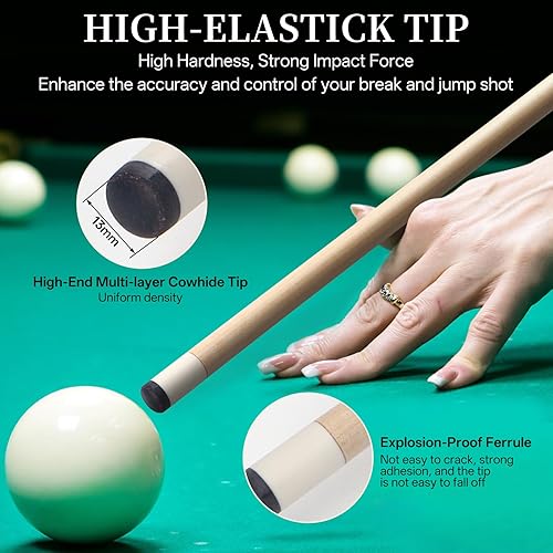 Miniatura 3 de Kmise Juego de palos de billar, arce canadiense de 58 pulgadas, 18, 19, 20, 21 onzas, 0.512 in, puntas de alambre de lino irlandés, 4 colores