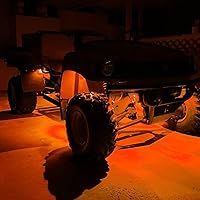 Vista 6 de SUNPIE 8 cápsulas de luz LED de roca ámbar de conexión rápida, 18 chips de ángulo amplio, cables de extensión de 4M para cada luz, almohadillas