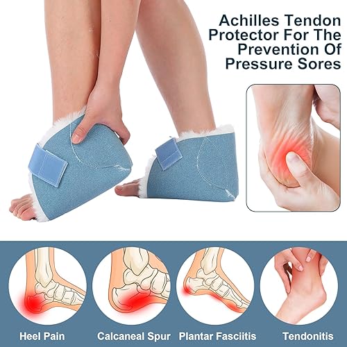 Miniatura 2 de 2 protectores de talón para úlceras por presión, almohadillas de talón de piel de oveja, almohadillas suaves para pies, almohadillas ajustables para