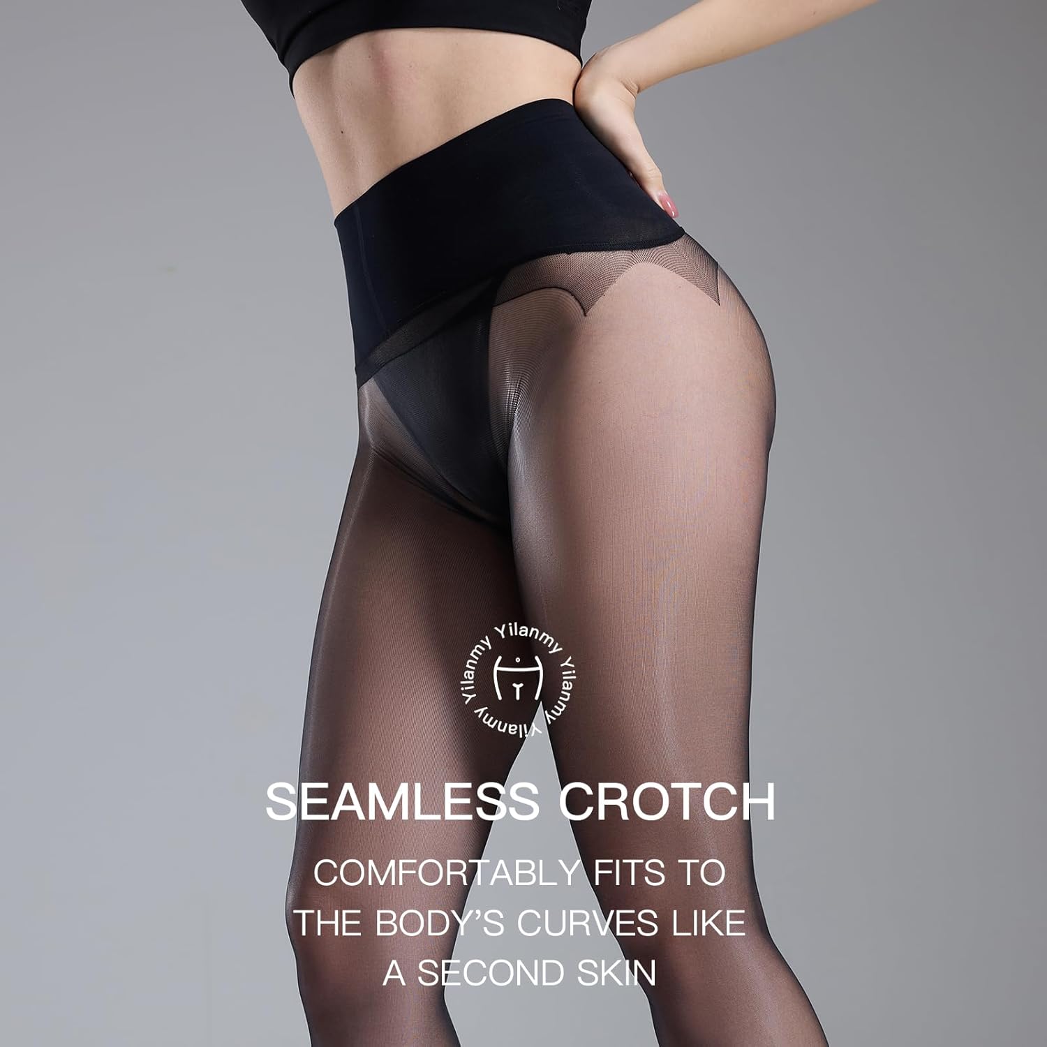 Yilanmy 2 Pairs Seamless Shiny Pantyhose for Women, 360° Seamless Oil Glossy Sheer Tights Shimmer Silk Stockings - Image 5