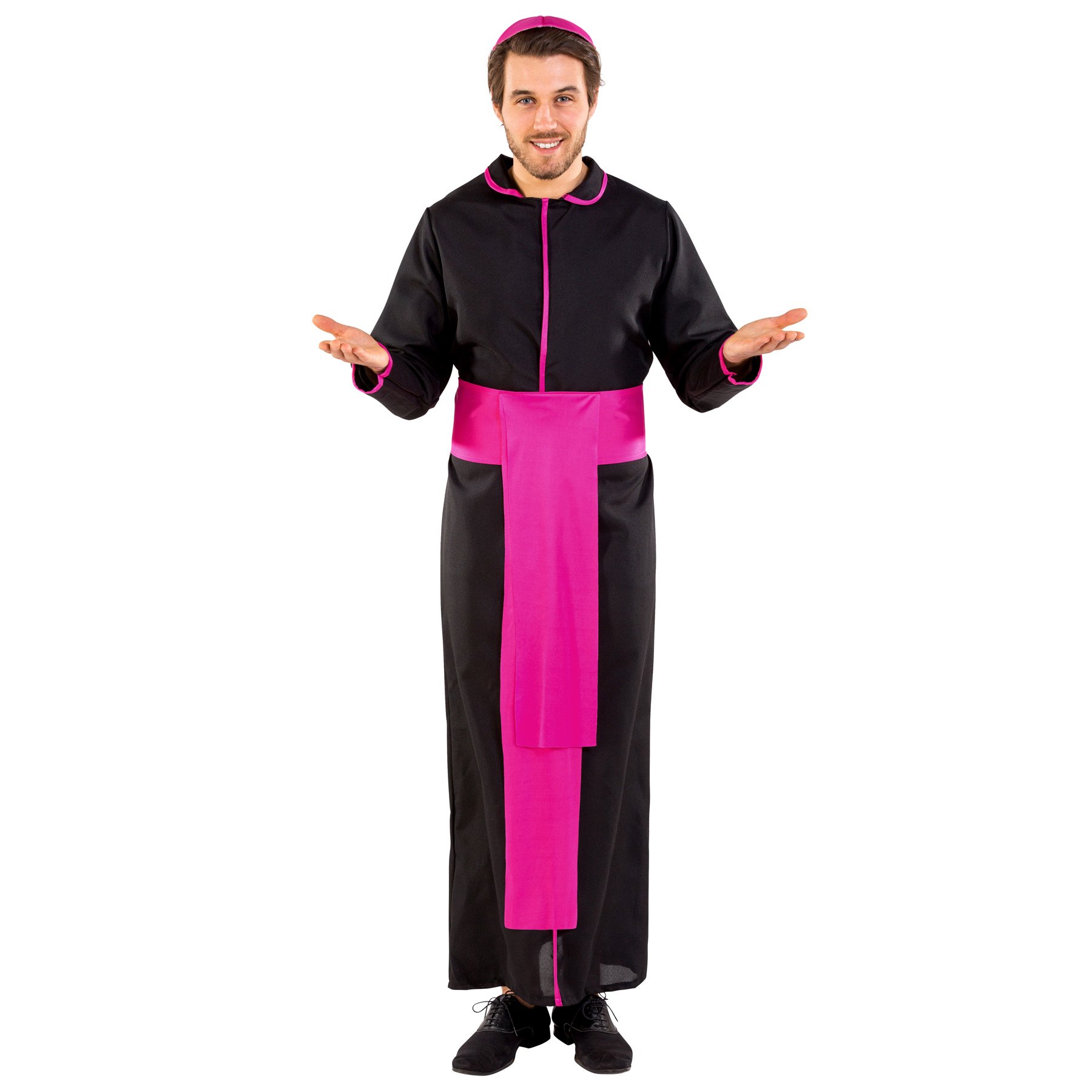 TOYANDONA Kit Cosplay Prêtre – Écharpe Rouge Prêtre + Collier Croix + Accessoires Déguisement Catholique Halloween Carnaval Fête