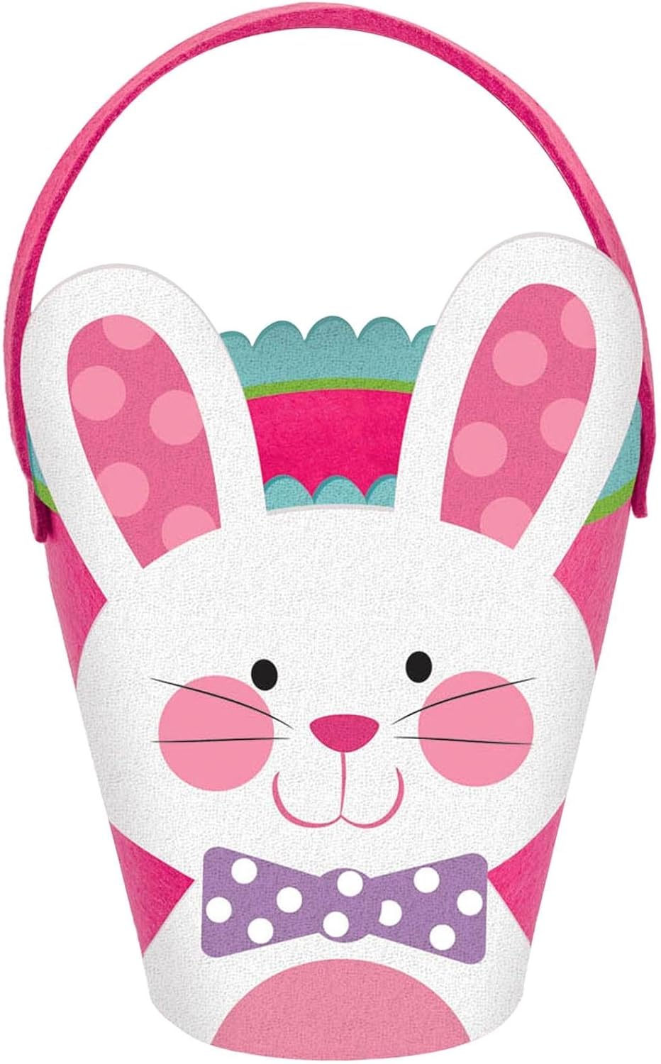 Amscan Pink Bunny Basket Felt Home & Kitchen