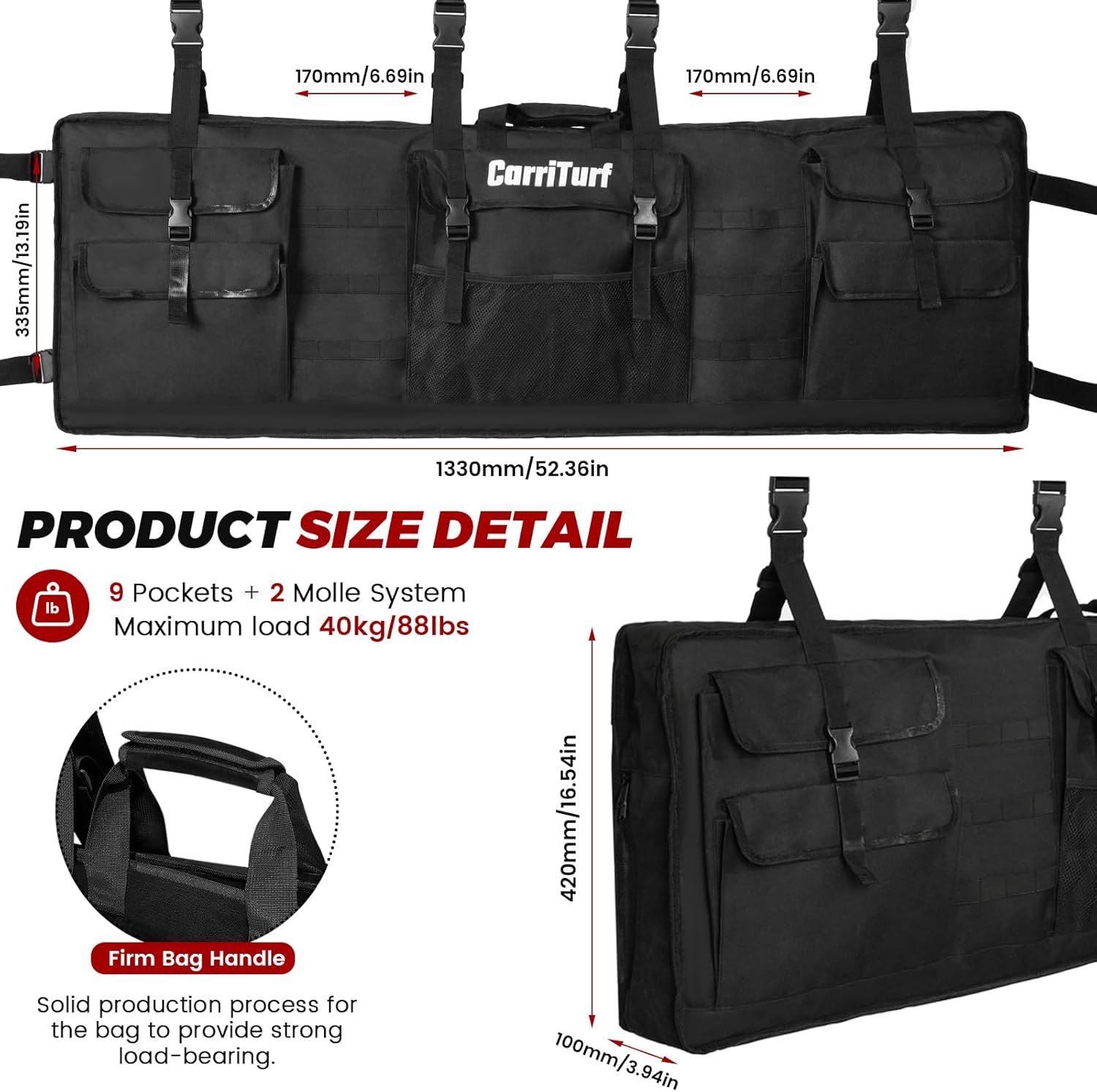 Double UTV Gun Bag Rack - Heavy Duty Waterproof Design for All-Weather Protection with Thick Foam Padding, Secure and Durable, Ideal for Outdoor Gear, Secure Storage on UTV
