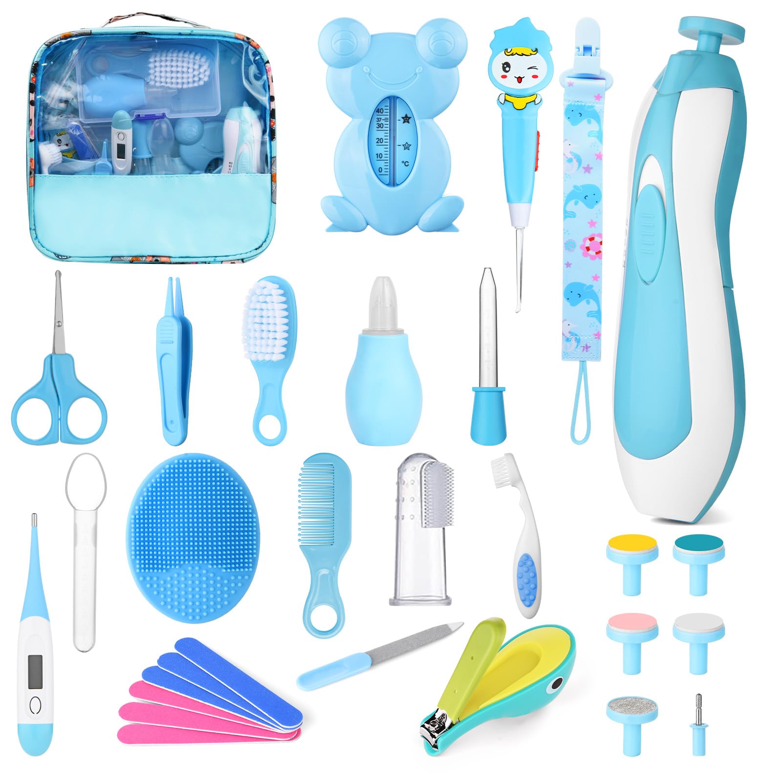 HAGOT Baby Healthcare and Grooming Kit, Newborn Baby Care Accessories with Hair Brush, Comb, Nail Clippers, Thermometer
