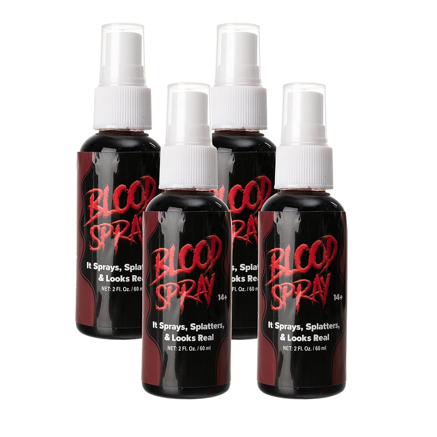 Spooktacular Creations 4 Packs 2 oz Halloween Vampire Blood Spray Fake Blood Stage