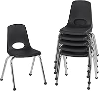 Vista 36 de Factory Direct Partners 10367-BL Silla escolar apilable de 16 pulgadas, asiento apilable para estudiantes con patas de acero cromado y rodamientos