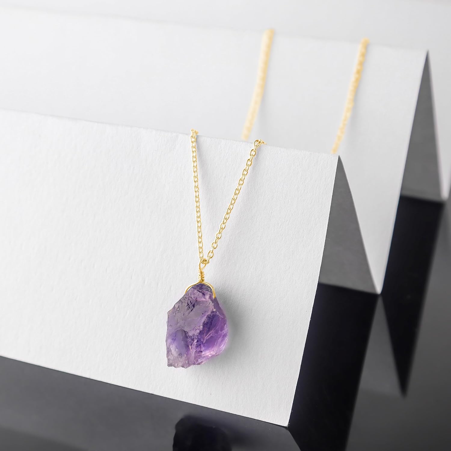 Raw Gemstone Necklace Silver - Image 4