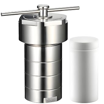 500ml Hydrothermal Synthesis Autoclave Reactor, SUS304 PTFE Lined, 3Mpa High Pressure PTFE Hydrothermal Reactor Digestion Tank for Lab Acid Alkali Resistance