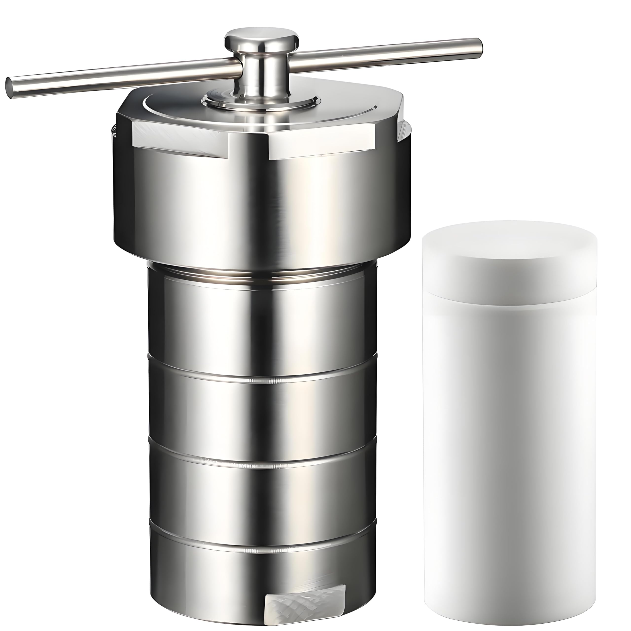 500ml Hydrothermal Synthesis Autoclave Reactor, SUS304 PTFE Lined, 3Mpa High Pressure PTFE Hydrothermal Reactor Digestion Tank for Lab Acid Alkali Resistance